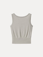Cotton-Linen Blend Reversible Boatneck Low Back Top