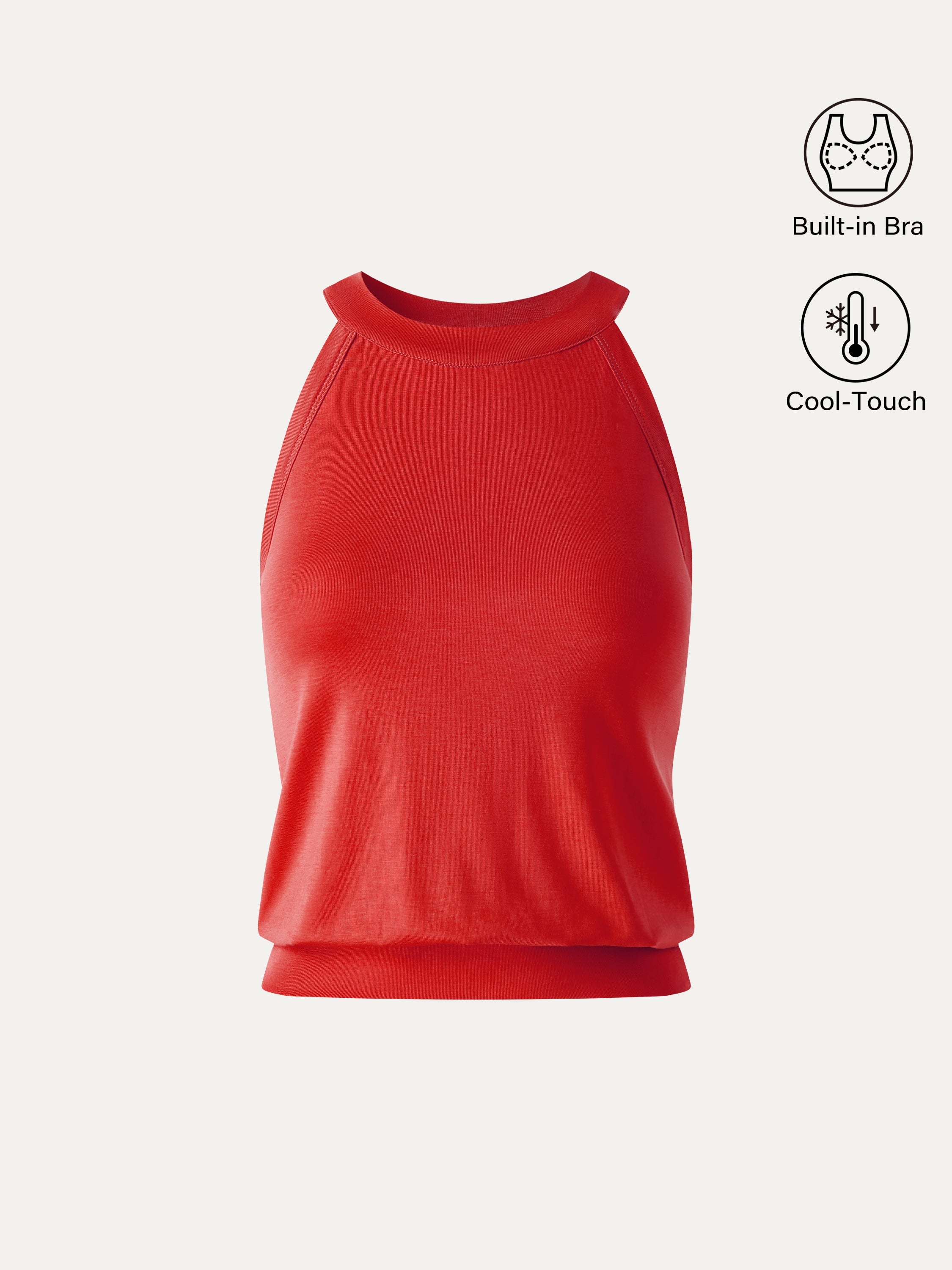 Halter Neck Banded Hem Bra Tank