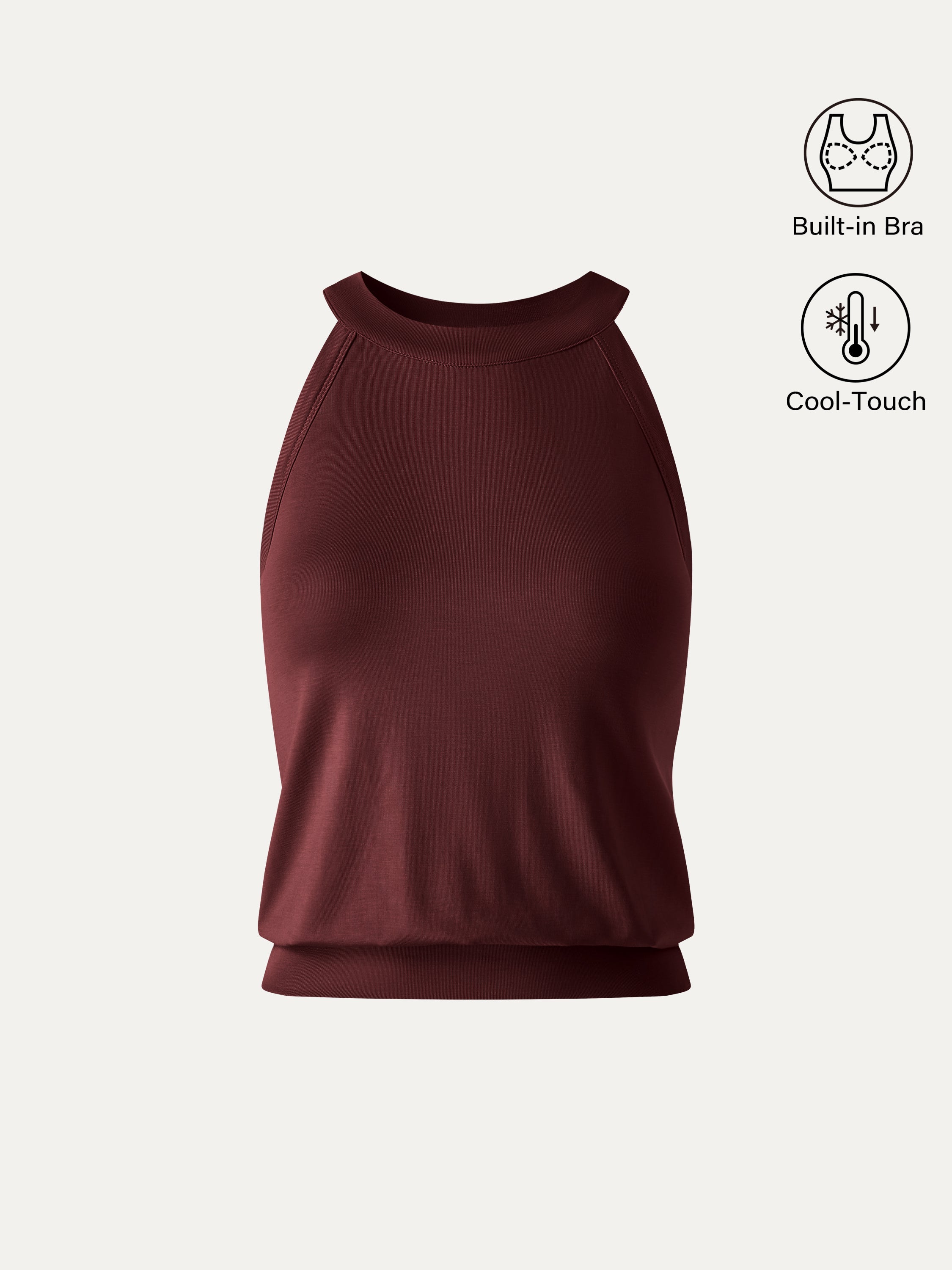 Halter Neck Banded Hem Bra Tank