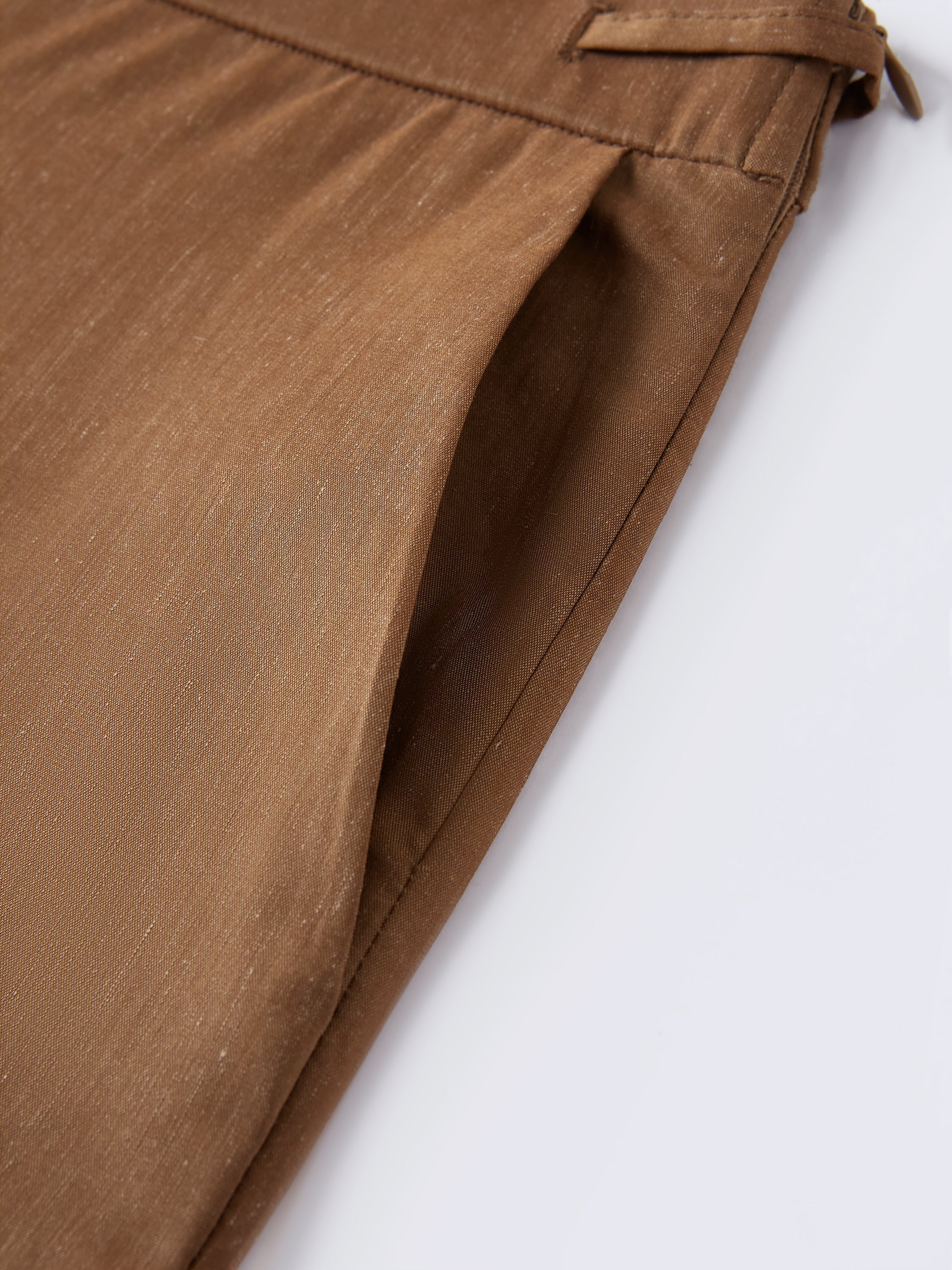 Wrinkle-Resistant Linen Drawstring Wide Leg Pant with Pockets