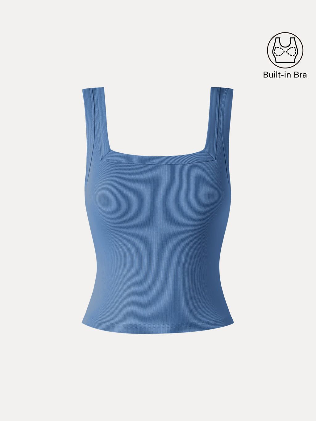 Slinky Square Open-Back Bra Tank Top