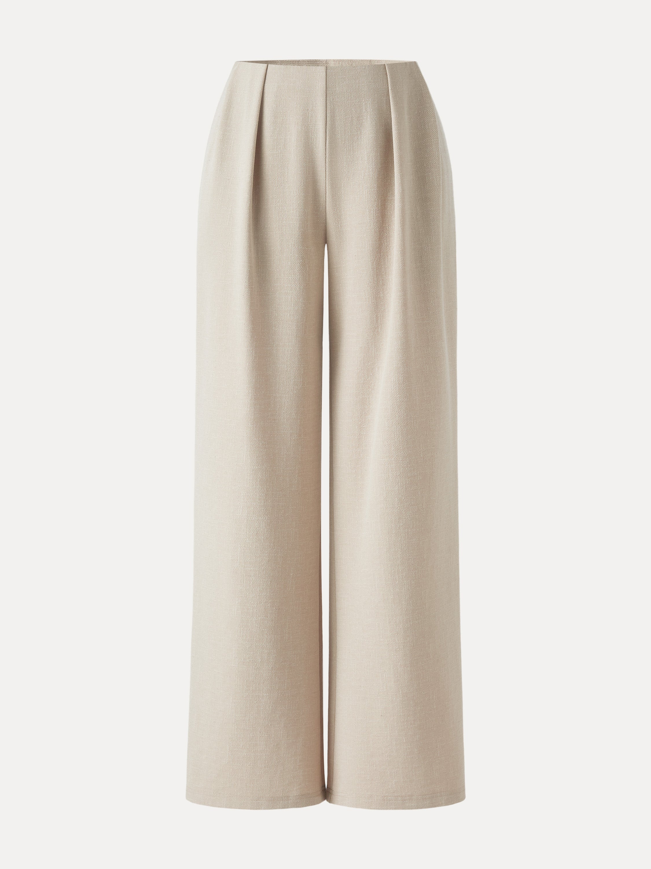 Airy Stretch Linen Wide Flare Pant with Pockets