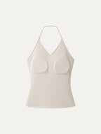 Modal Halter Neck Surplice Ruched Bandless Bra Top