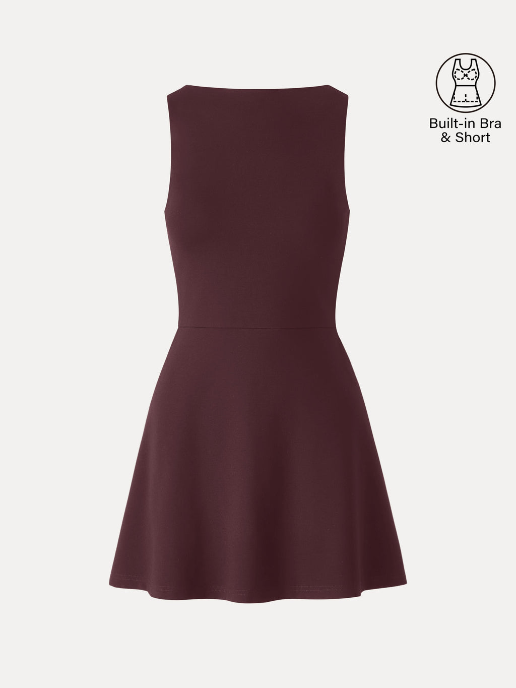 Classy Boatneck Fit-and-Flare Mini Bra Dress