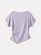 Cotton Lyocell Boatneck Angled Summer Tee