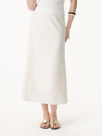 Lyocell-Linen Blend Maxi Flared Pull-On Skirt