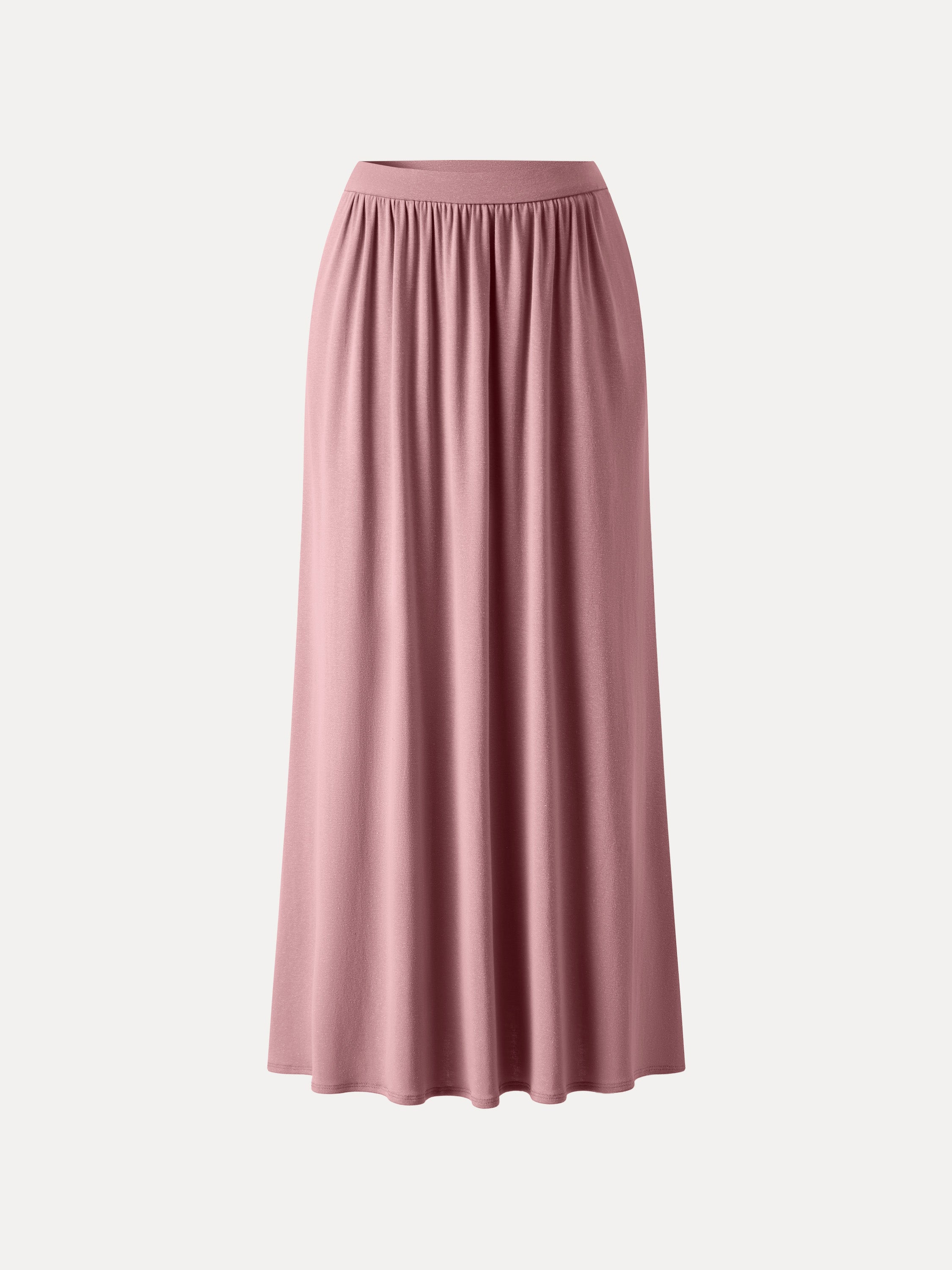 Soft Linen Knit Gathered A-Line Maxi Skirt with Pockets