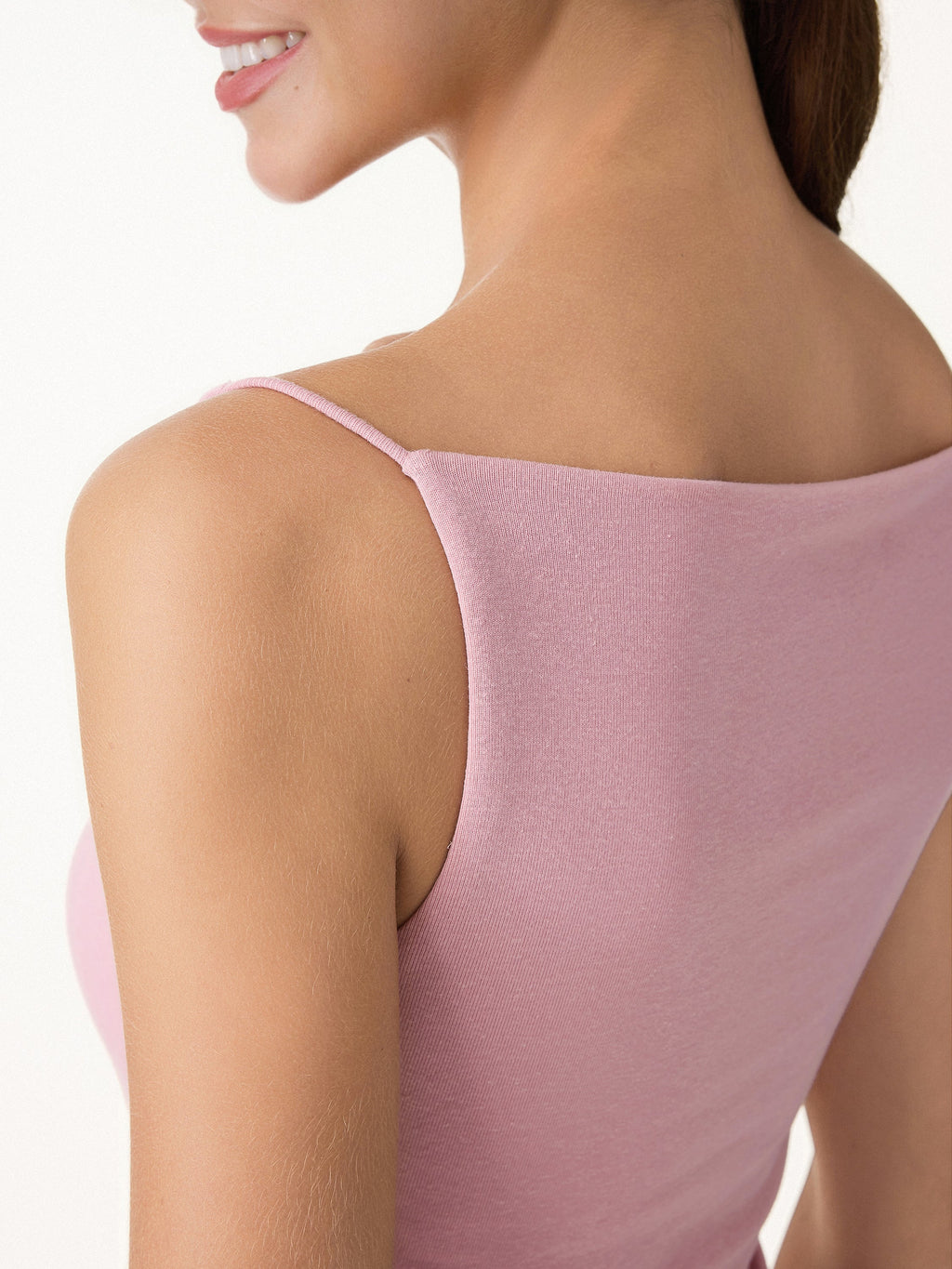 Stretch Linen Cowl Neck Bra Tank
