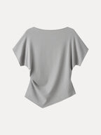 Cotton Lyocell Boatneck Angled Summer Tee