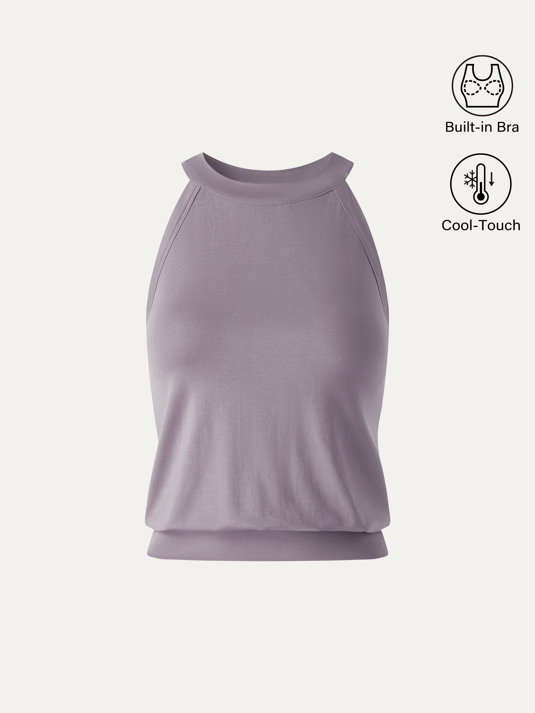 Halter Neck Banded Hem Bra Tank