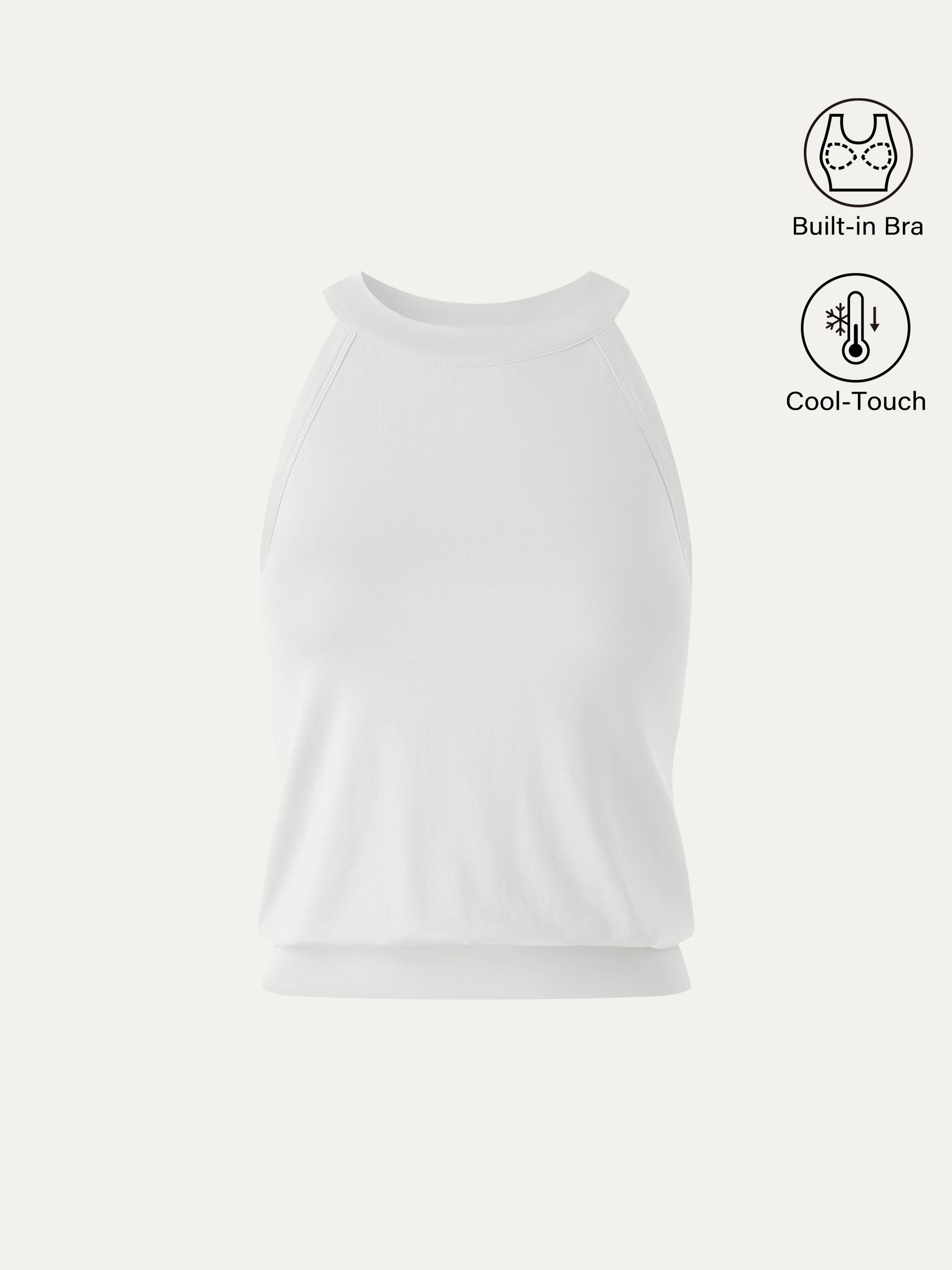 Halter Neck Banded Hem Bra Tank