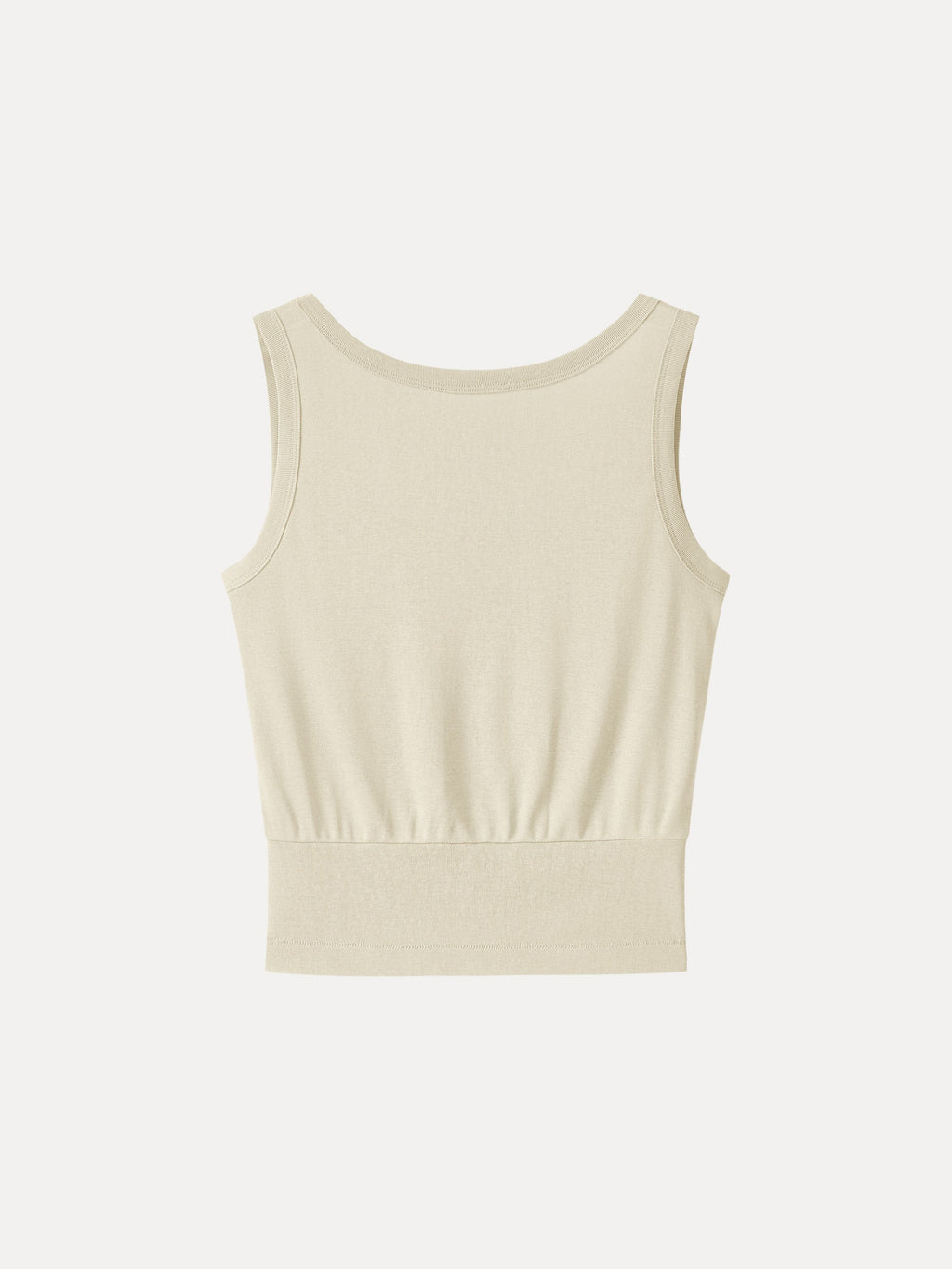 Cotton-Linen Blend Reversible Boatneck Low Back Top
