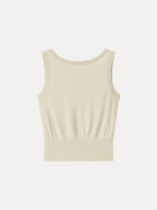 Cotton-Linen Blend Reversible Boatneck Low Back Top