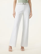 Not-See-Thru Drapey Mid Rise Wide Leg Pull-on Pant with Pockets