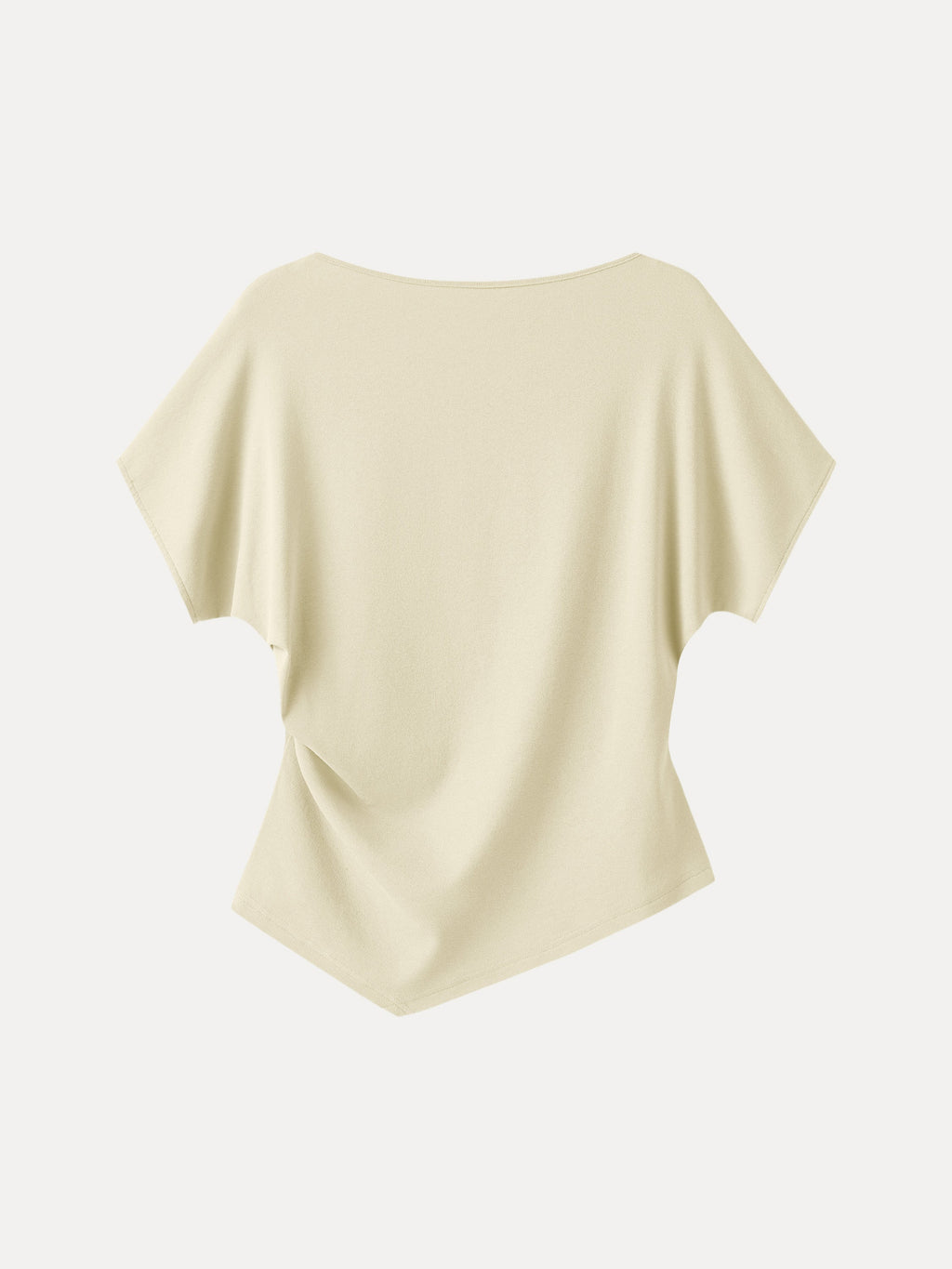 Cotton Lyocell Boatneck Angled Summer Tee