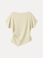 Cotton Lyocell Boatneck Angled Summer Tee