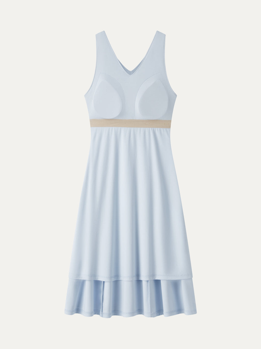 Stretch Ponte V-Neck A-Line Midi Bra Dress