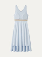 Stretch Ponte V-Neck A-Line Midi Bra Dress