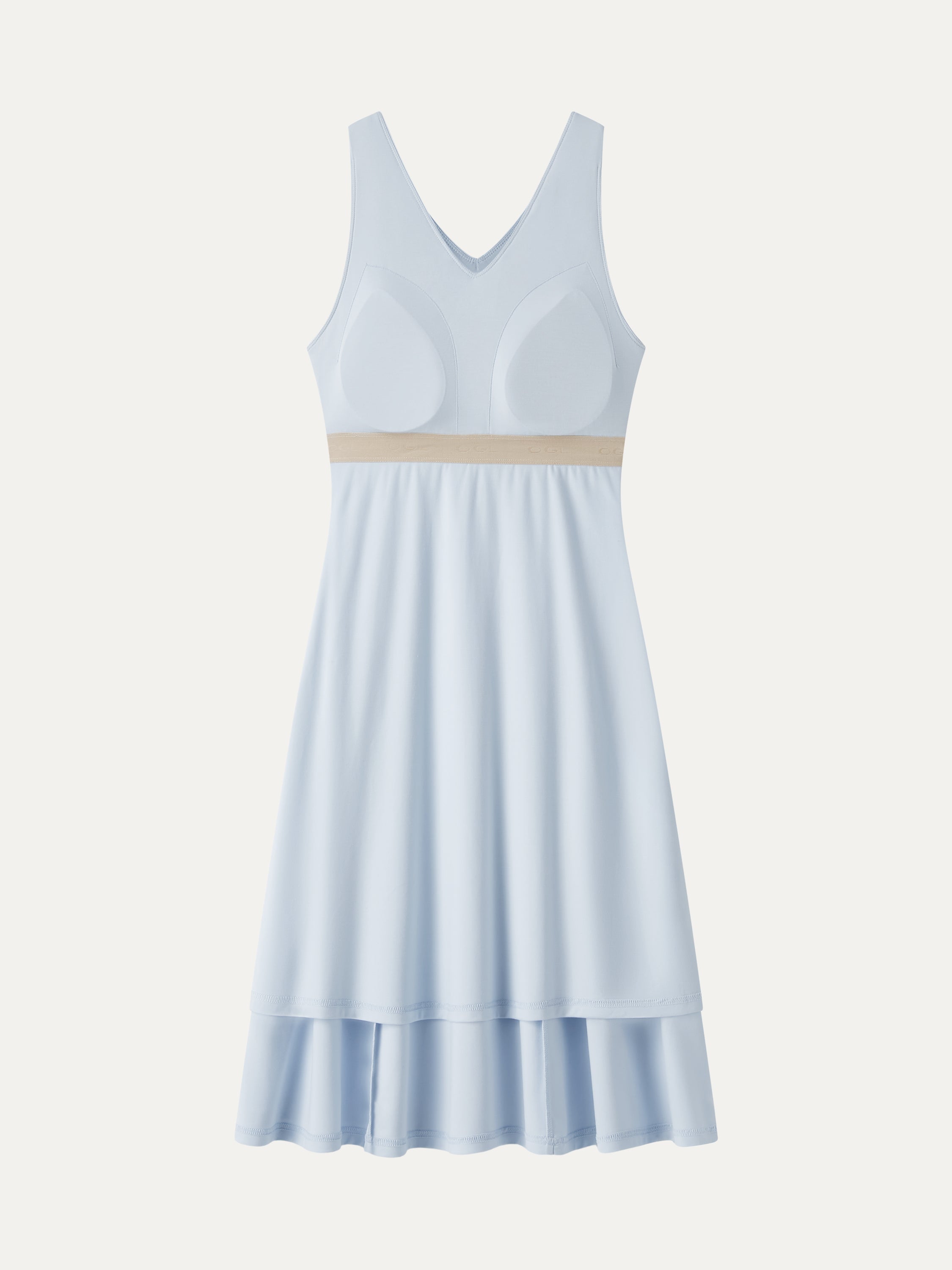 Stretch Ponte V-Neck A-Line Midi Bra Dress