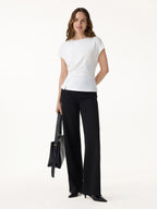 2Pcs Set Round Neck Tucked Top & Wide Leg The Success Pants