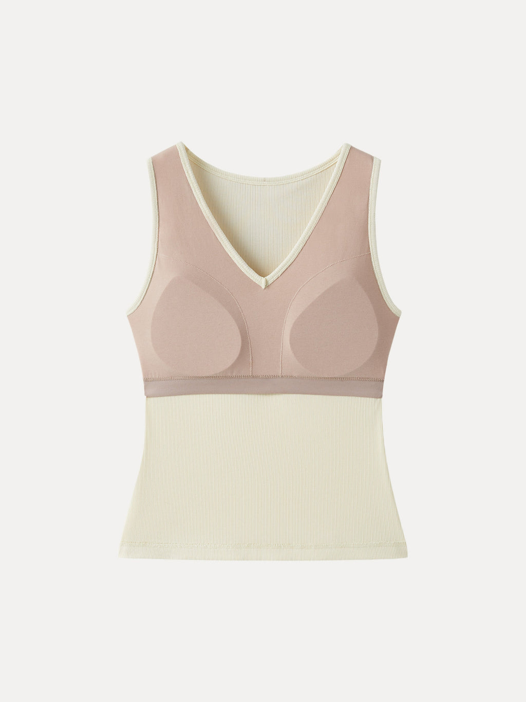 2Pcs Set V-neck Sleeveless Bra Tank & A-line Mini Skirt with Built-in Shorts