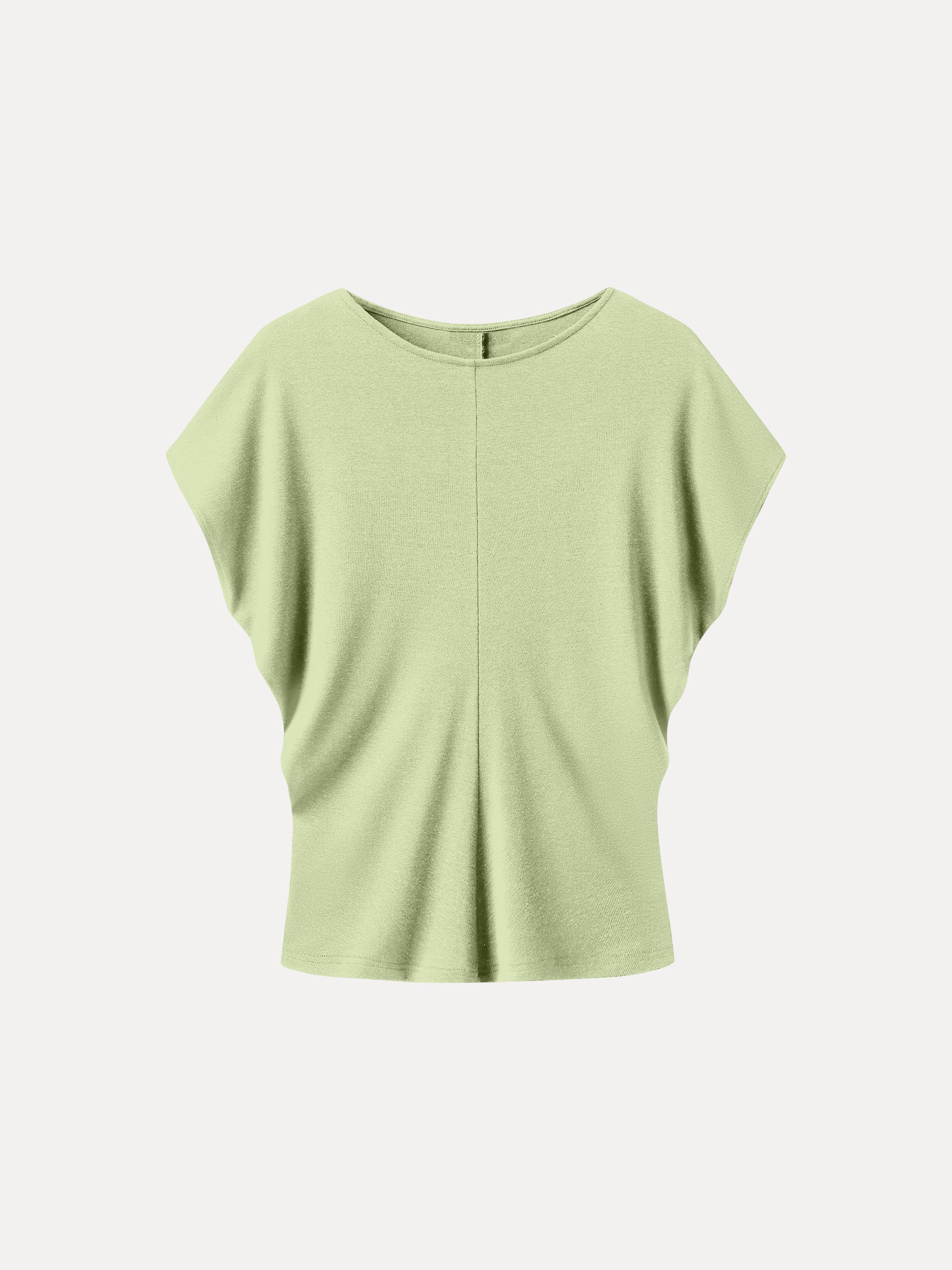 Linen-Blend Round Neck Relaxed Summer Top