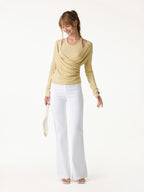 Two-Piece Set Cami with Surplice Ruched Top