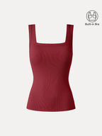 Slinky Square Open-Back Bra Tank Top