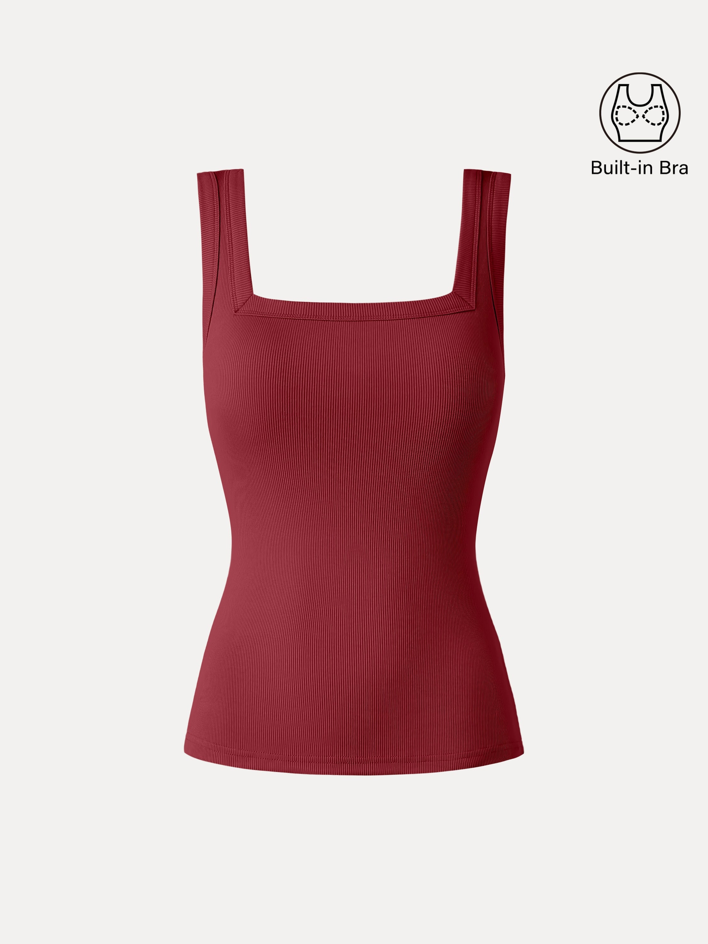 Slinky Square Open-Back Bra Tank Top