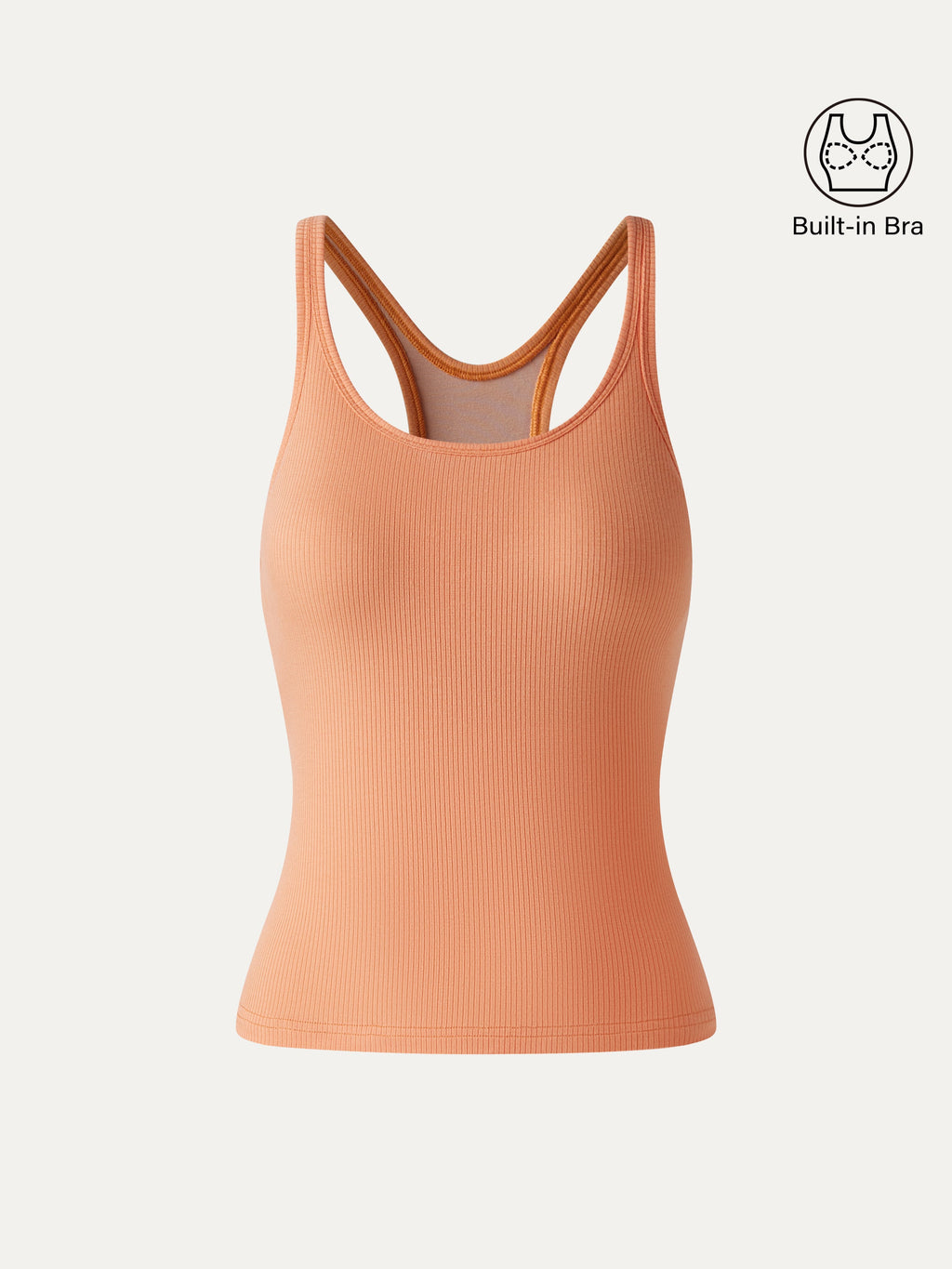 Cool-Touch Ribbed Scoop Neck Racer Back Bra Tank