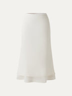 Lyocell-Linen Blend Maxi Flared Pull-On Skirt