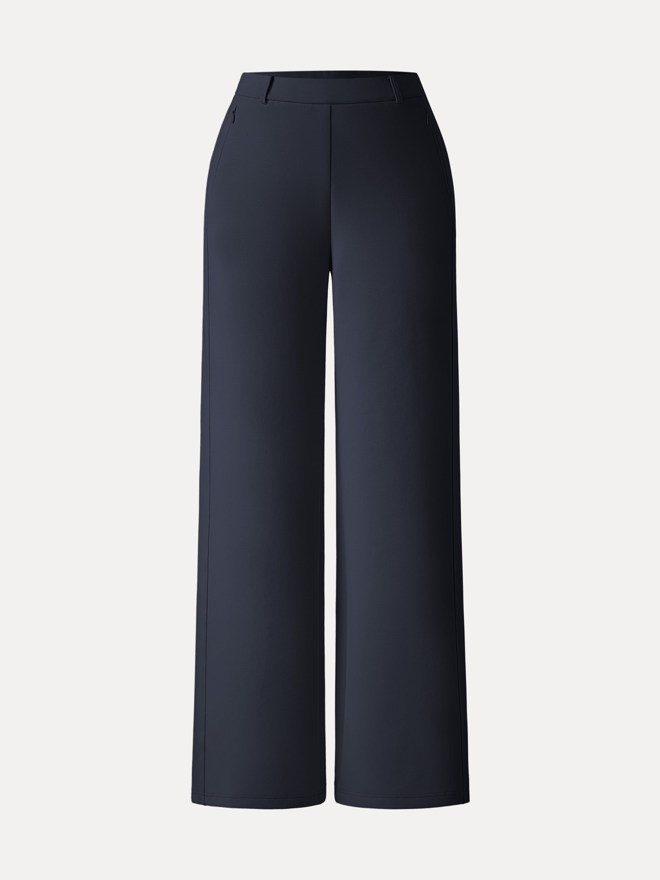 Stretch Cotton Blend Slimming High Rise Wide Leg Pant