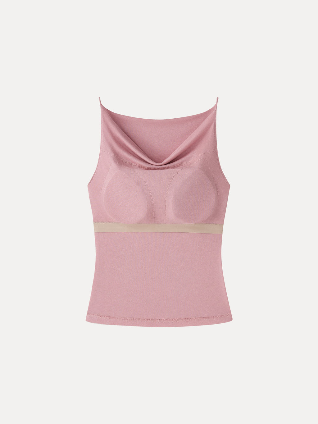 Stretch Linen Cowl Neck Bra Tank