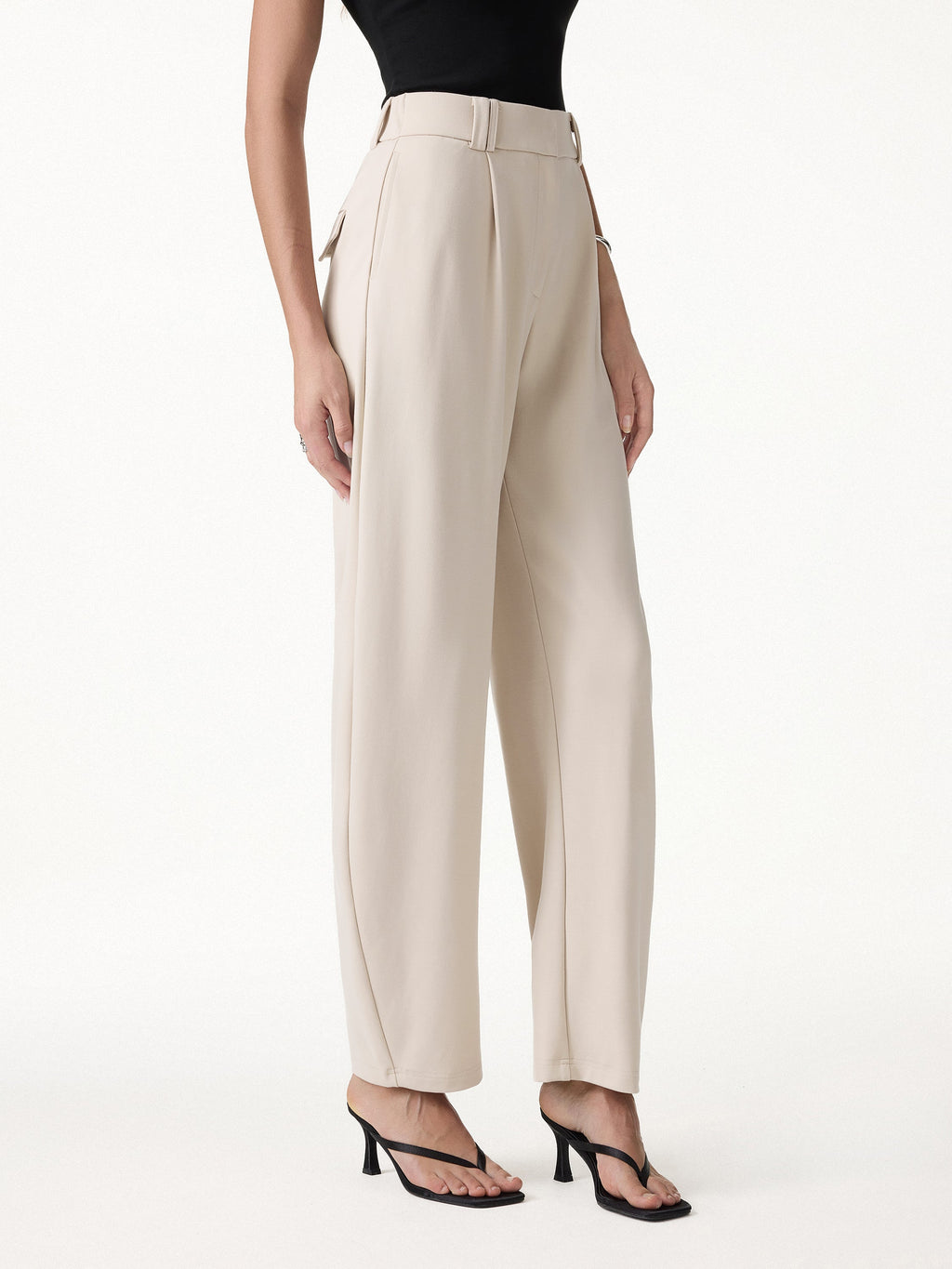 CoolTouch Stretch Ponte High Rise Cropped Barrel Pants