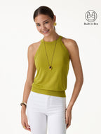 Halter Neck Banded Hem Bra Tank