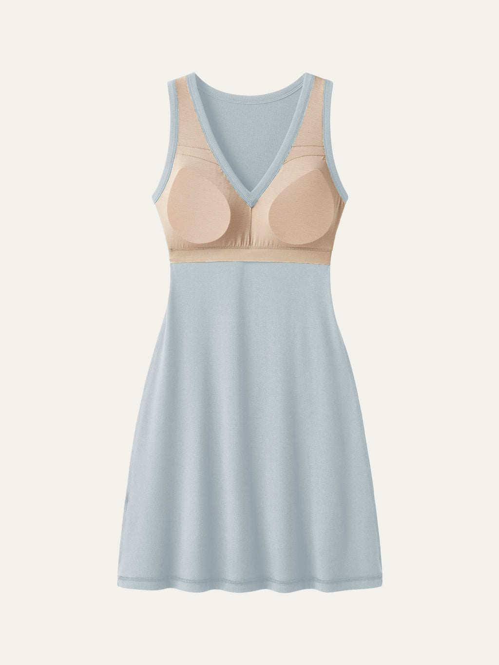 Flattering V-neck A-line New Airy Bra Tank Dress