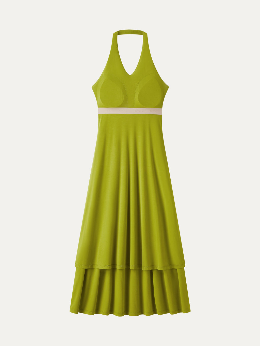 SkinKiss Halter Ruched Midi Bra Dress with Pockets