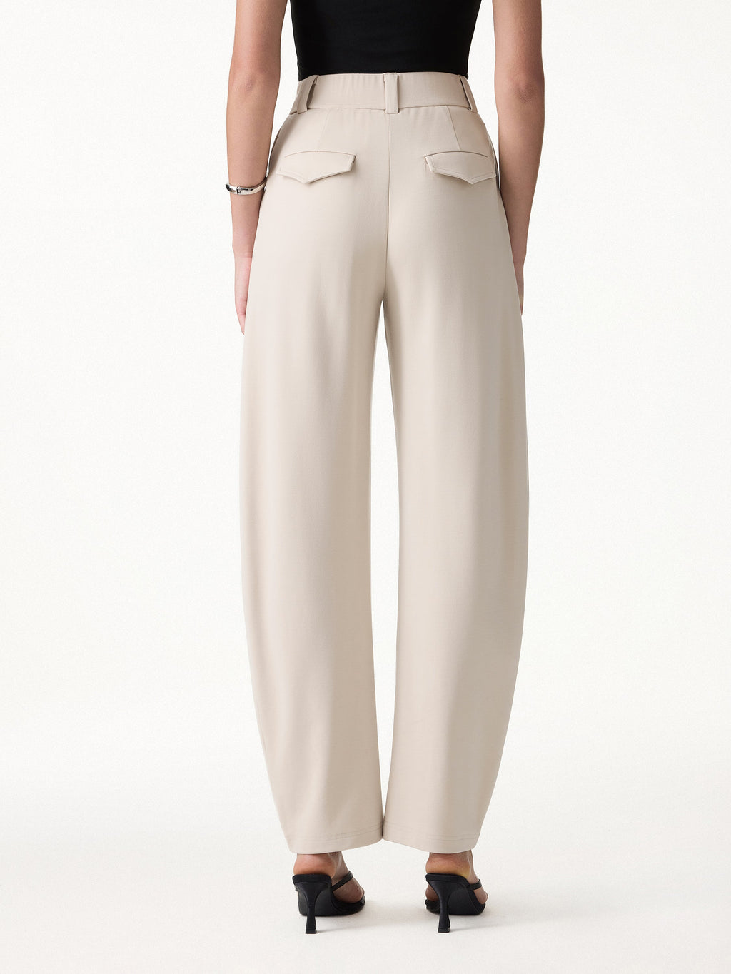 CoolTouch Stretch Ponte High Rise Cropped Barrel Pants