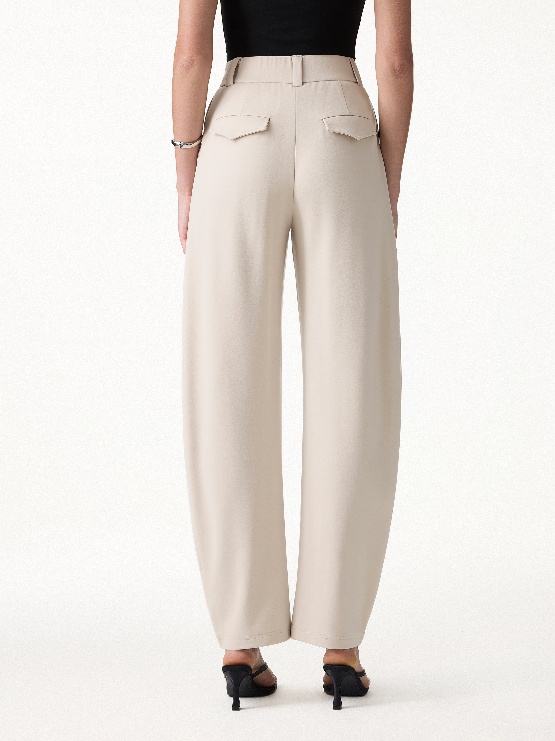 CoolTouch Stretch Ponte High Rise Cropped Barrel Pants