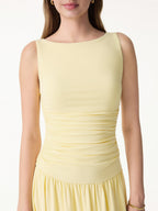 SkinKiss Cooling Boatneck Ruched Midi Bra Dress