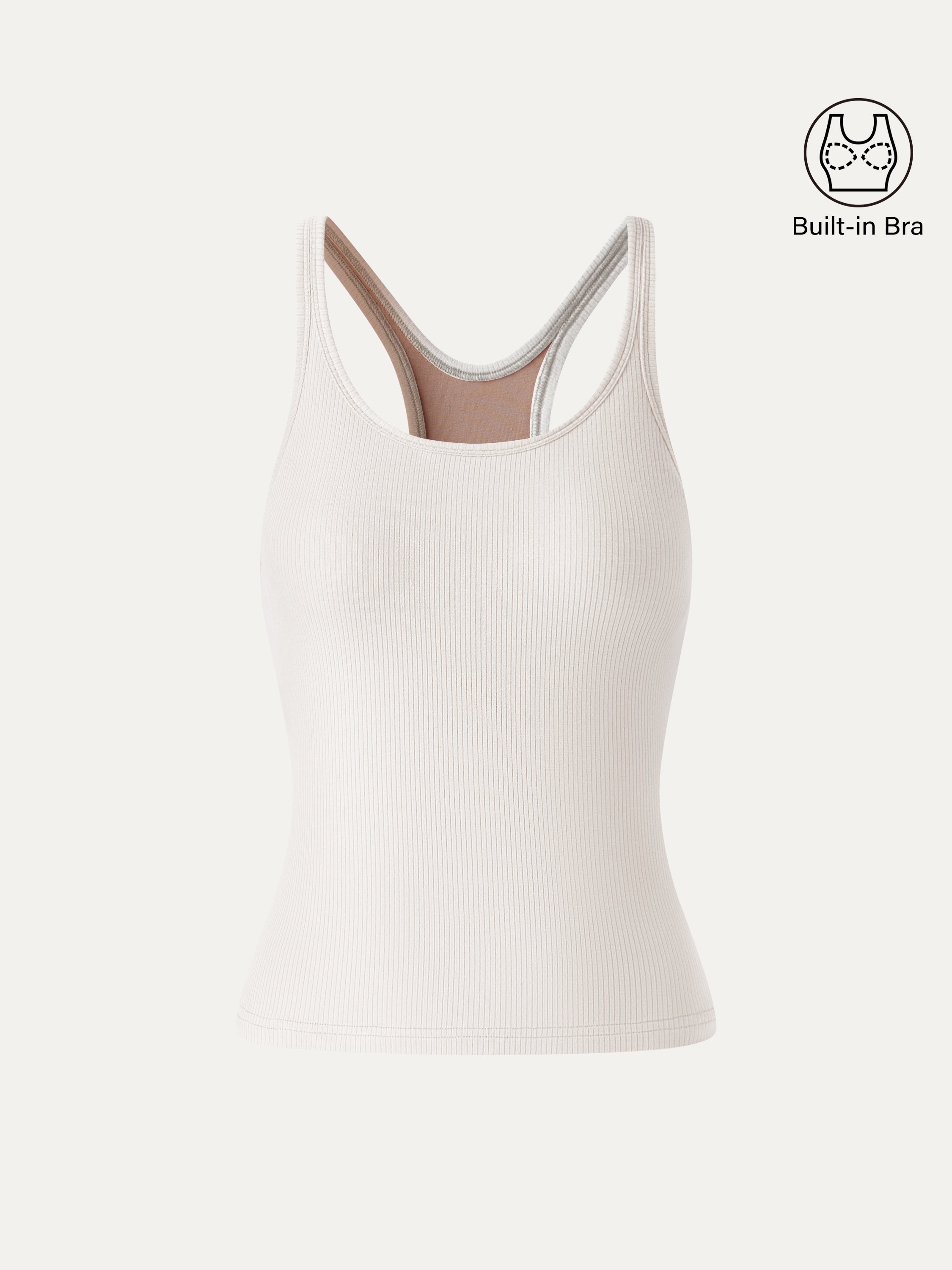 Cool-Touch Ribbed Scoop Neck Racer Back Bra Tank