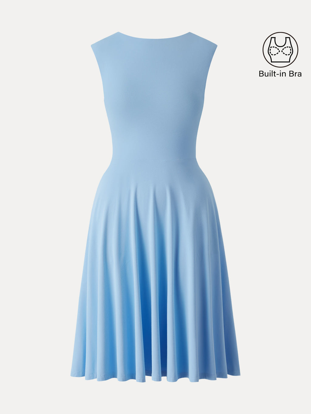 SkinKiss Boatneck Wide Shoulder Bra Dress with Pockets