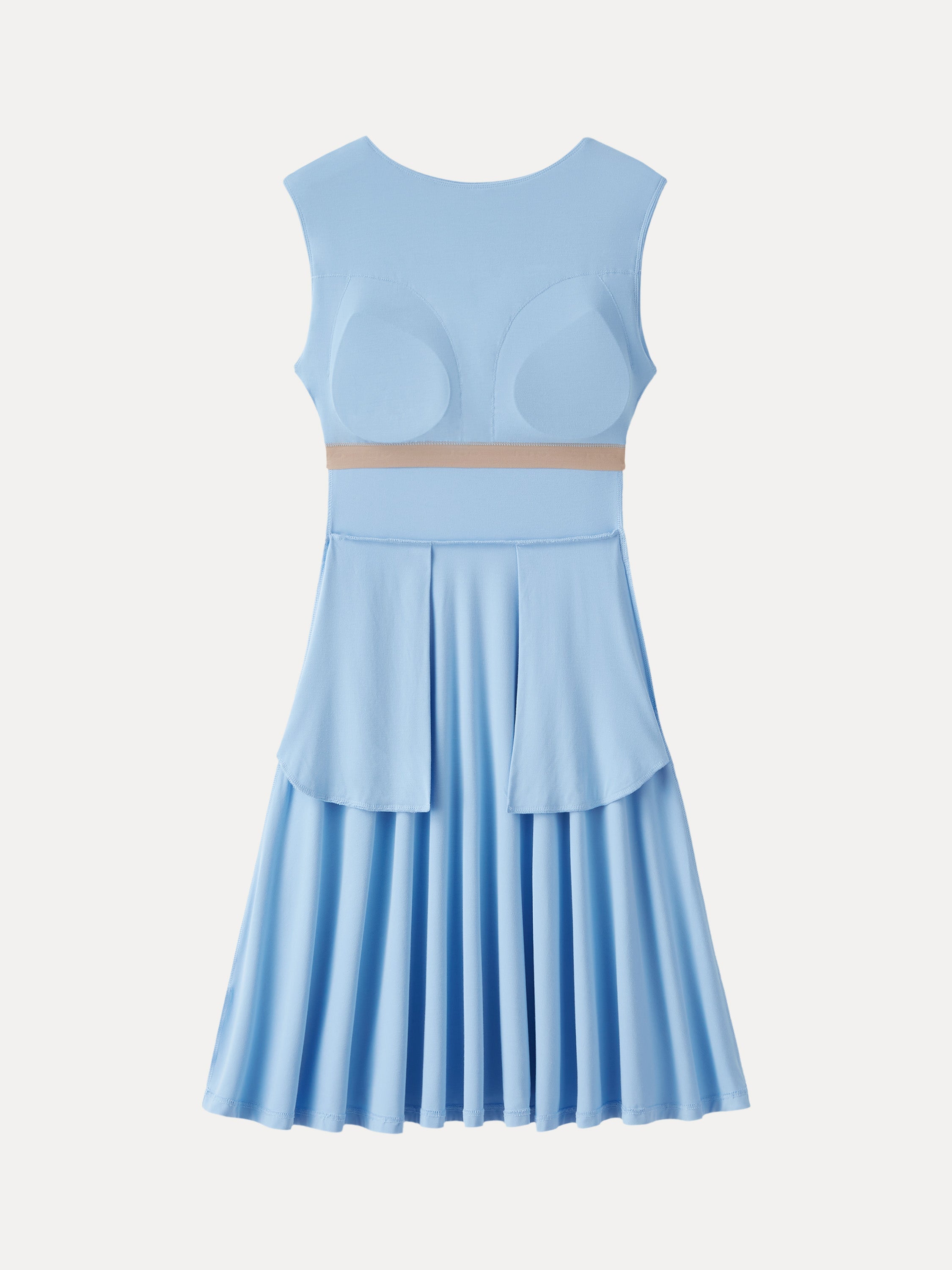 SkinKiss Boatneck Wide Shoulder Bra Dress with Pockets