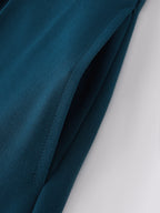 Boatneck Pleated Fit-and-Flare Midi Bra Dress with Pockets