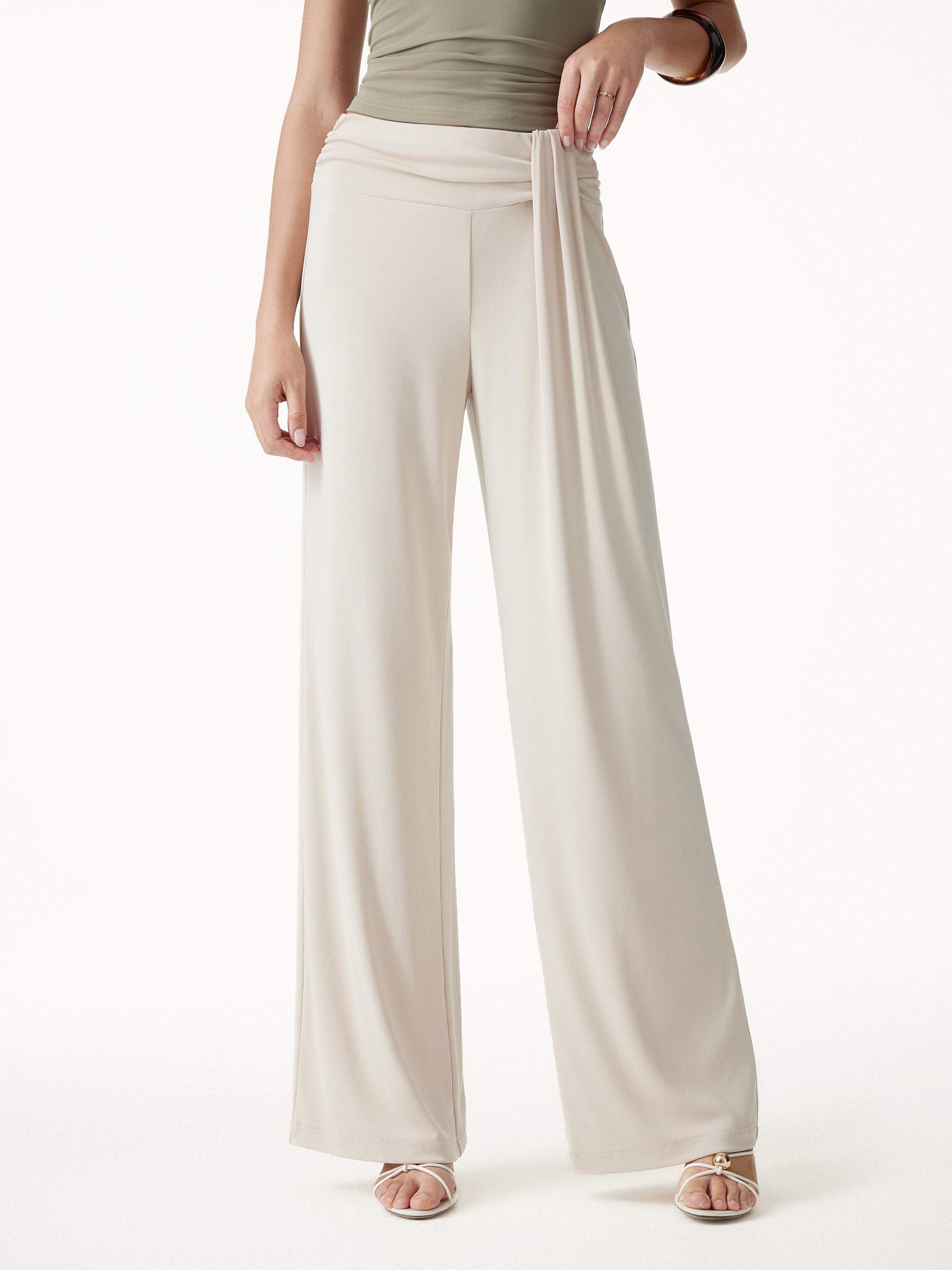 Mid-Rise Relaxed Wide-Leg Lounge Pants