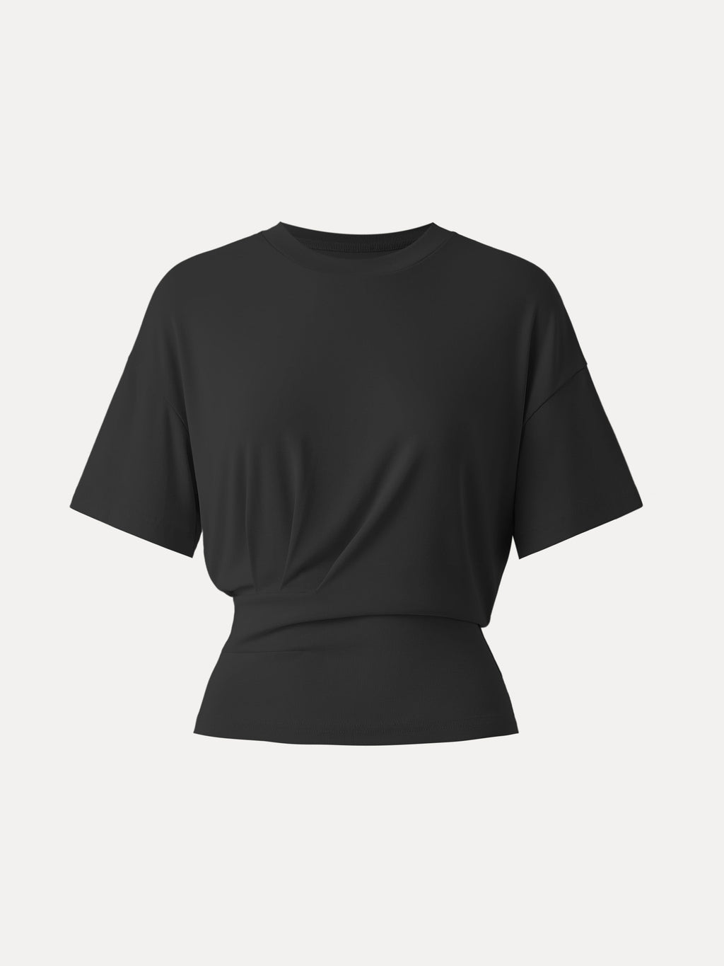 Crewneck Short Sleeve Tucked Tee