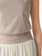 2Pcs Set Reversible Boatneck Top & Maxi Flared Pull-On Skirt