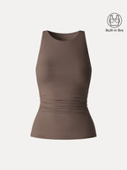 Back Smoothing Ruched Sleeveless Bandless Bra Top