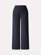 Stretch Cotton Blend Slimming High Rise Wide Leg Pant