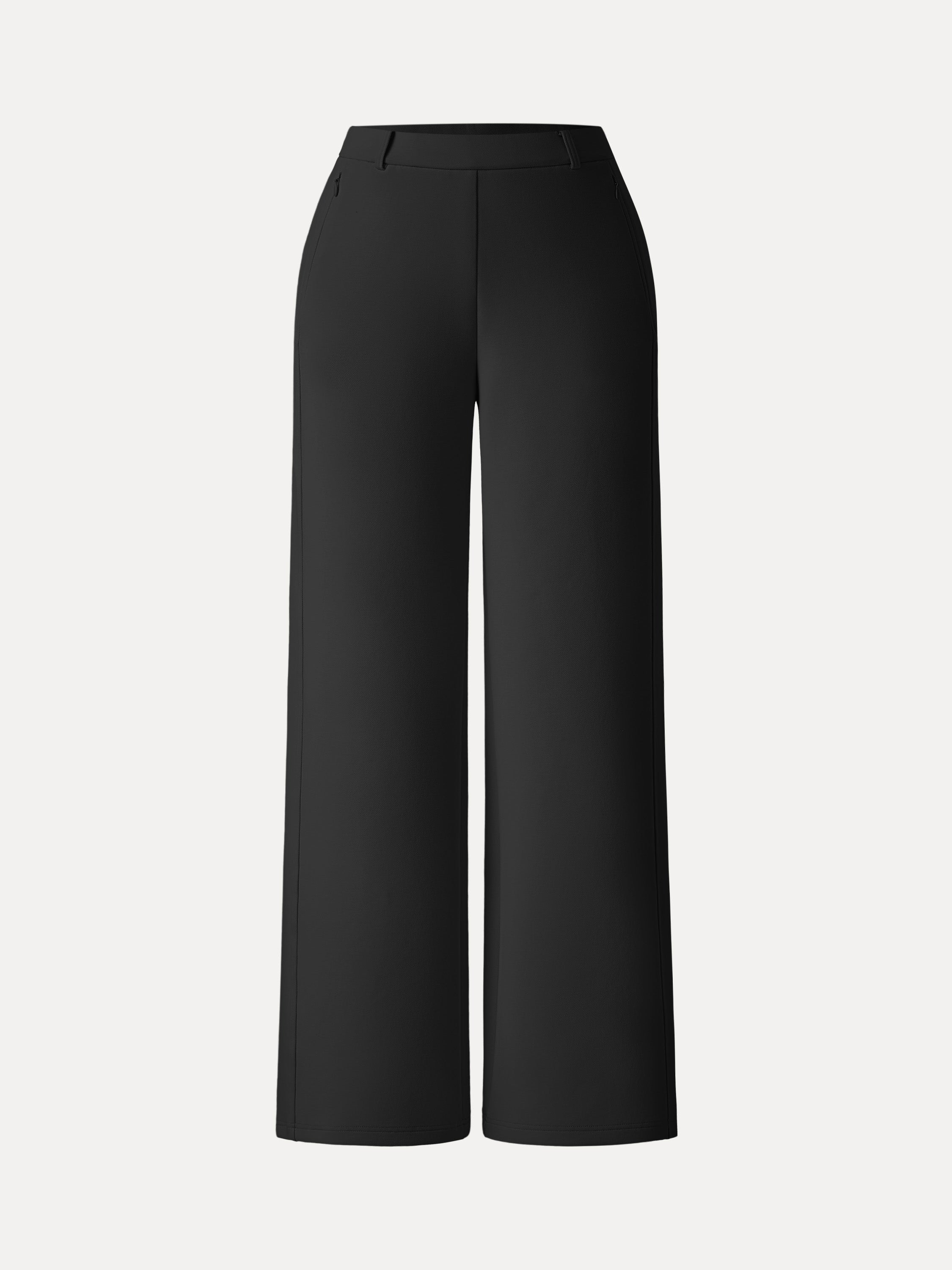 Stretch Cotton Blend Slimming High Rise Wide Leg Pant